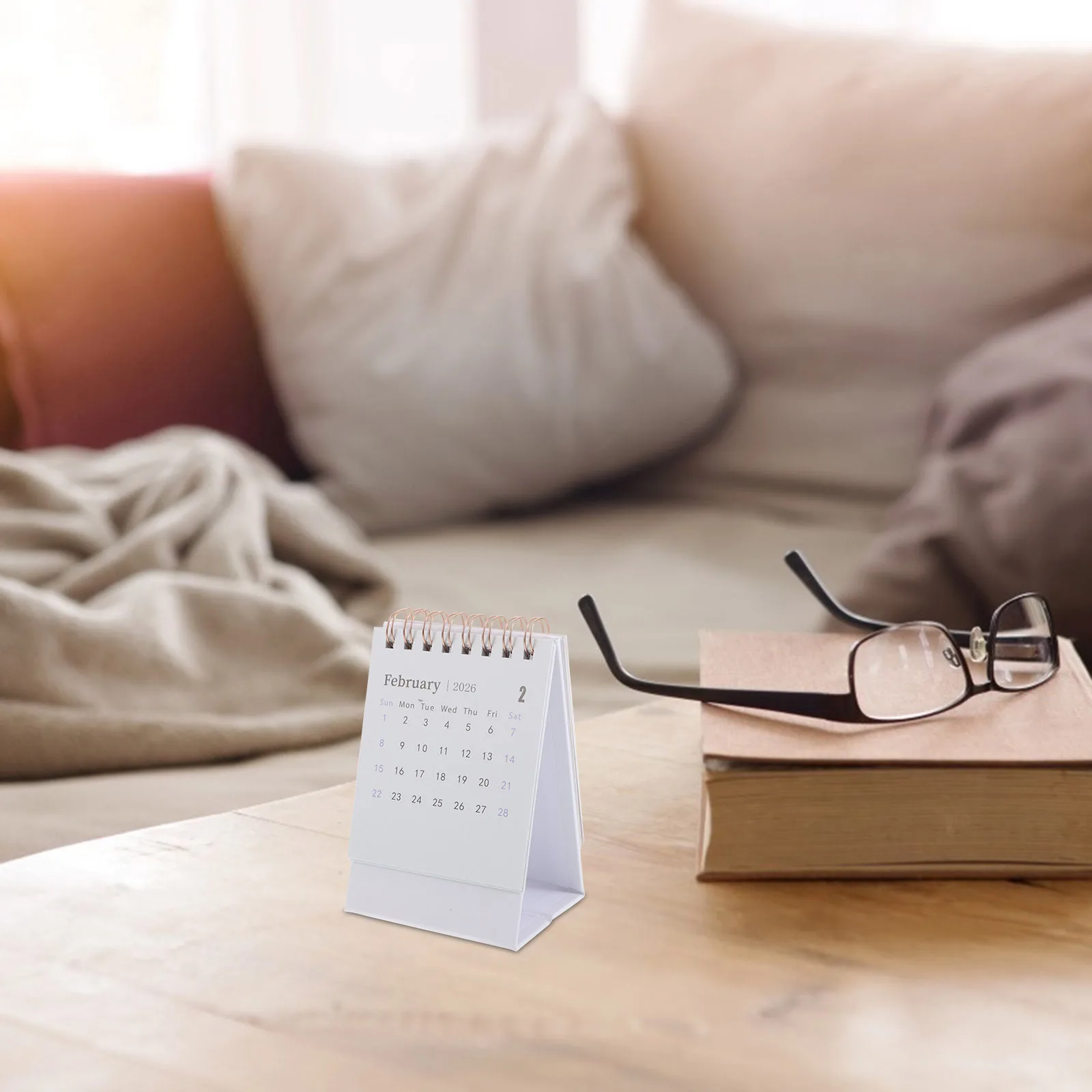 تقويم مكتبي صغير لعام 2026، تقويم طاولة بتصميم قلاب مدمج للمكتب المدرسي، أداة تخطيط الشهر