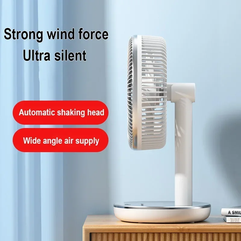 7200mAh Rechargeable Fans Portable Desktop Fan Home Office Dormitory USB Small Electric Fan Air circulators High Wind Table Fan image 2