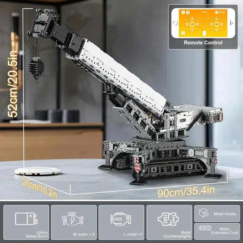 

Technical 17002 MOC New APP Remote Control LTM Excavator Truck Model Building Blocks Assemble Kids DIY Toys Christmas Gifts