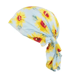 LOVINGSHA Girl Floral Bandanas Women Hip-hop Turban Cap Headwear Lady Rural Caps Female Fashion Headscarf Polyester HD008