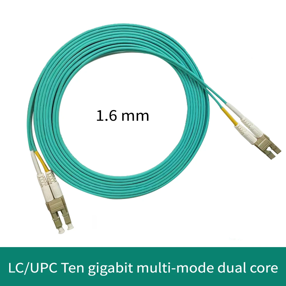 광섬유 패치 코드 OM3 10 기가비트 멀티 모드 듀얼 코어 직경 1.6mm LC/UPC-LC-UPC FTTH 실내 광섬유 패치 코드 케이블