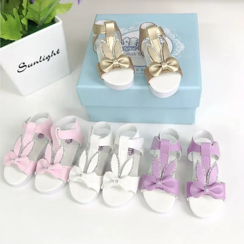 Mini Fashion Leather Sandals Girl Doll Shoes for 7cm Foot 1/3 Bjd Dolls Accessories