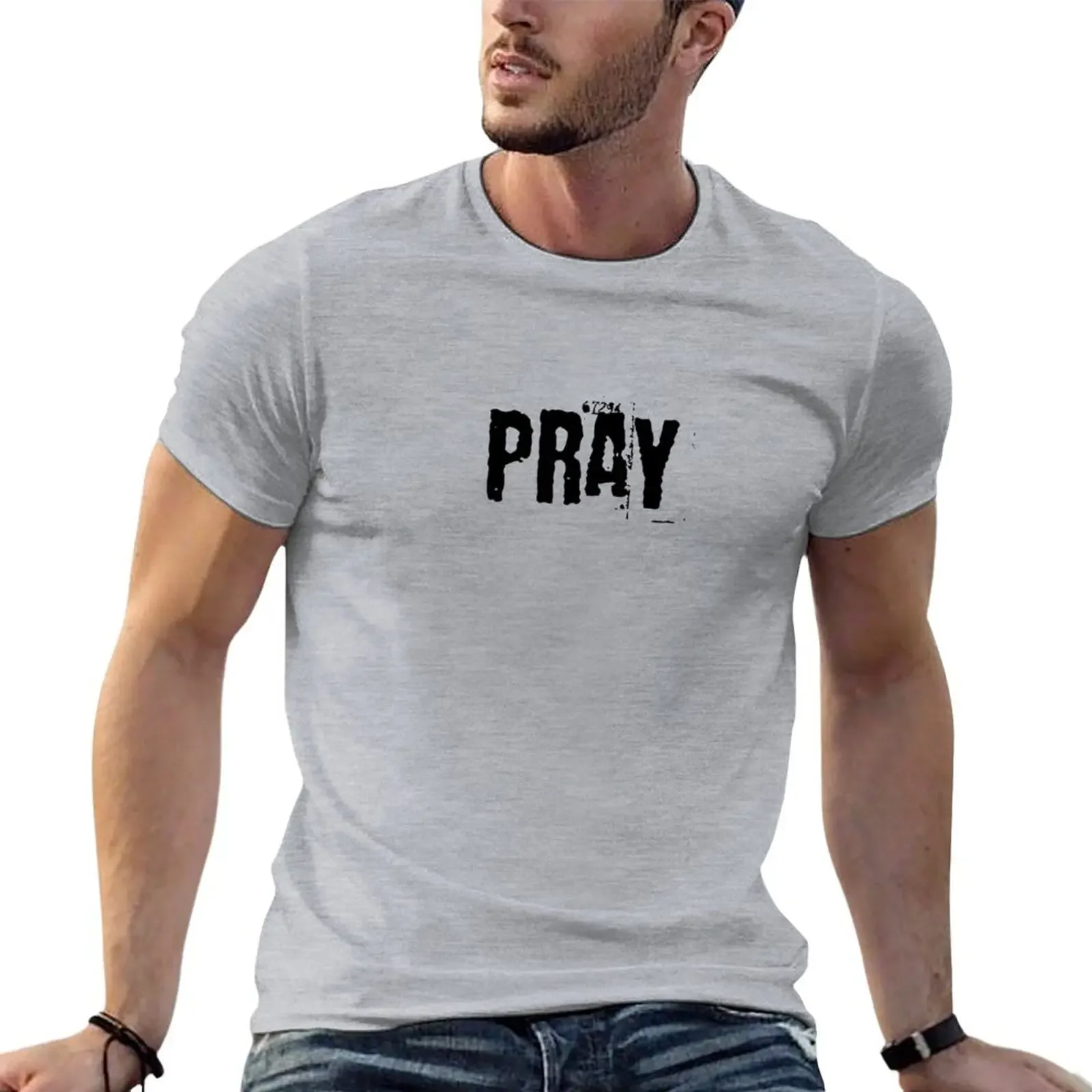 

Pray T-shirt boys whites tees plain men clothing