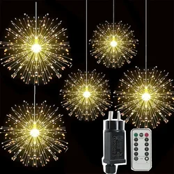 Fajerwerki Led Light Outdoor Christmas Party Fairy Twinkle Light Wodoodporna girlanda żarówkowa Starburst do dekoracji patio w ogrodzie