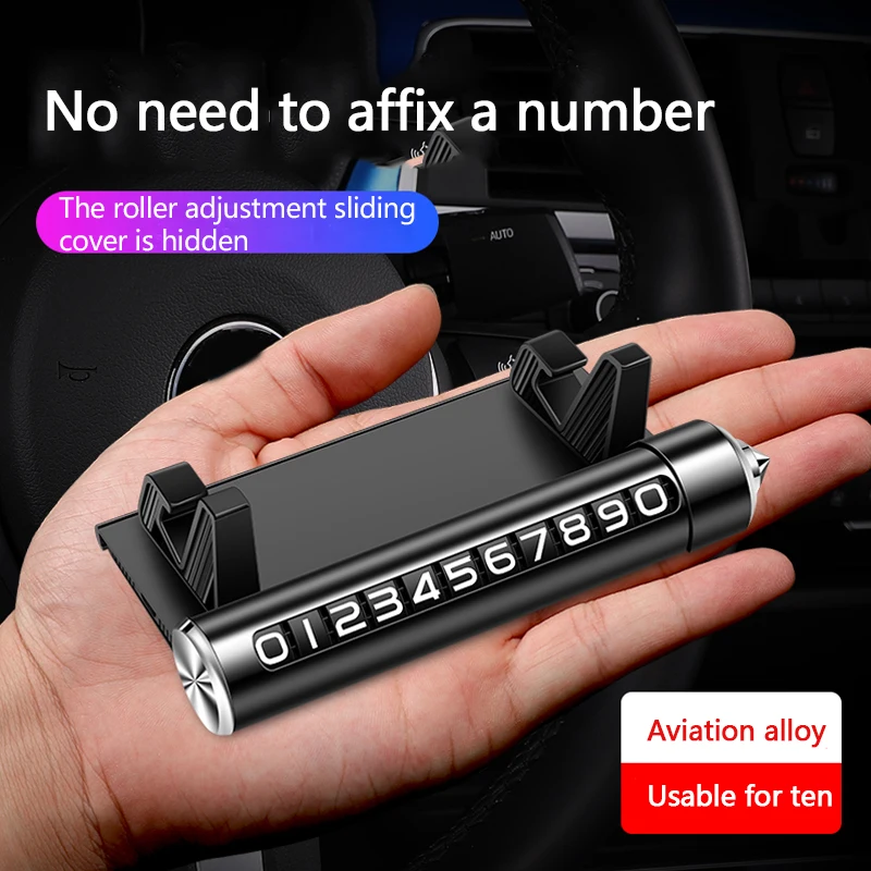 1 قطعة مطرقة أمان معدنية لوحة ركن السيارة سيارة لوحة أرقام متحركة سيارة هاتف مؤقت سيارة نوع مخفي