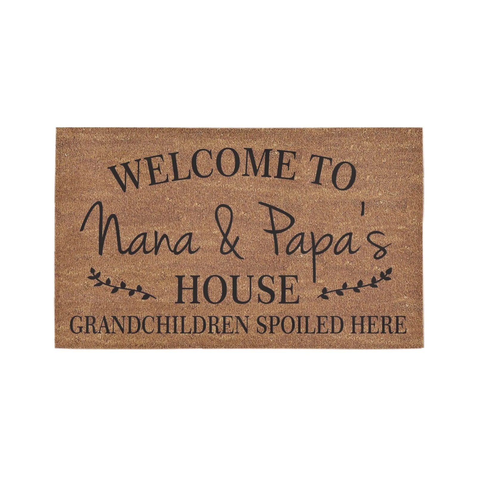 

Doormat Welcome to Nana and Papa's House Grandchildren Spoiled Here Entrance Floor Mat Porch Decor Shoe Gift Front Door Mat