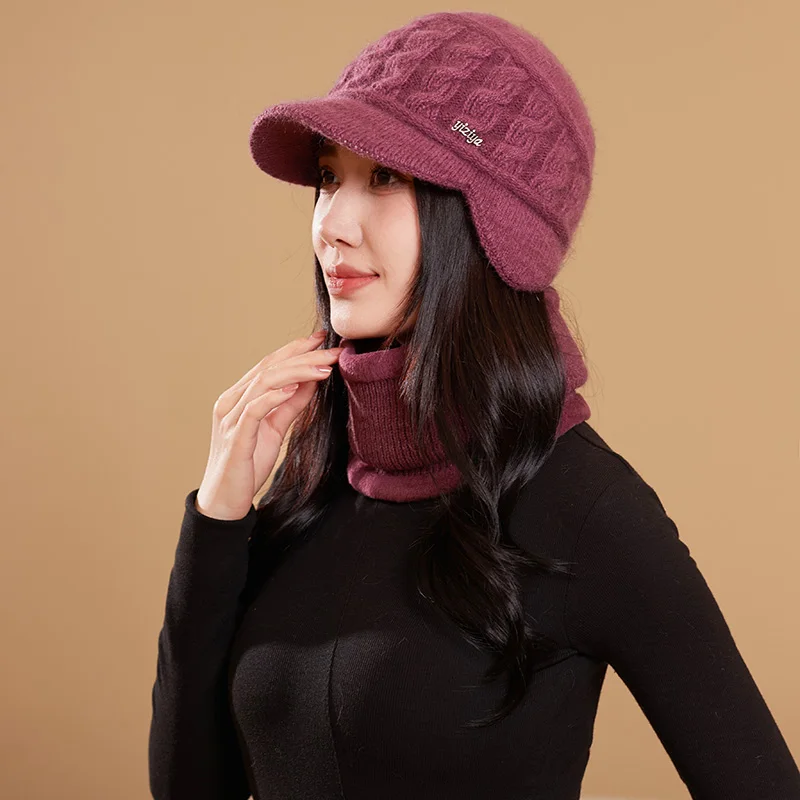 

Women's Winter Hat Scarf Set Knitted Thick Warm 2 Pieces Sets For Winter Outdoor Keep Warm Fashion Beanies Cap Loop Scarf