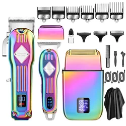 RESUXI-Profissional Elétrica Clipper Cabelo e Shaver Set para Barbeiro, Aparador de Cabelo Masculino, Barbeador Elétrico, Corte Maching, 973, 3 em 1