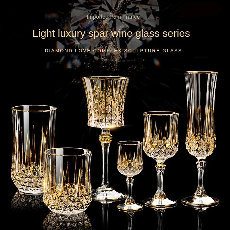 

French imported luxury CDA whisky glass gold crystal red wine cup high-end wine cup gift box set