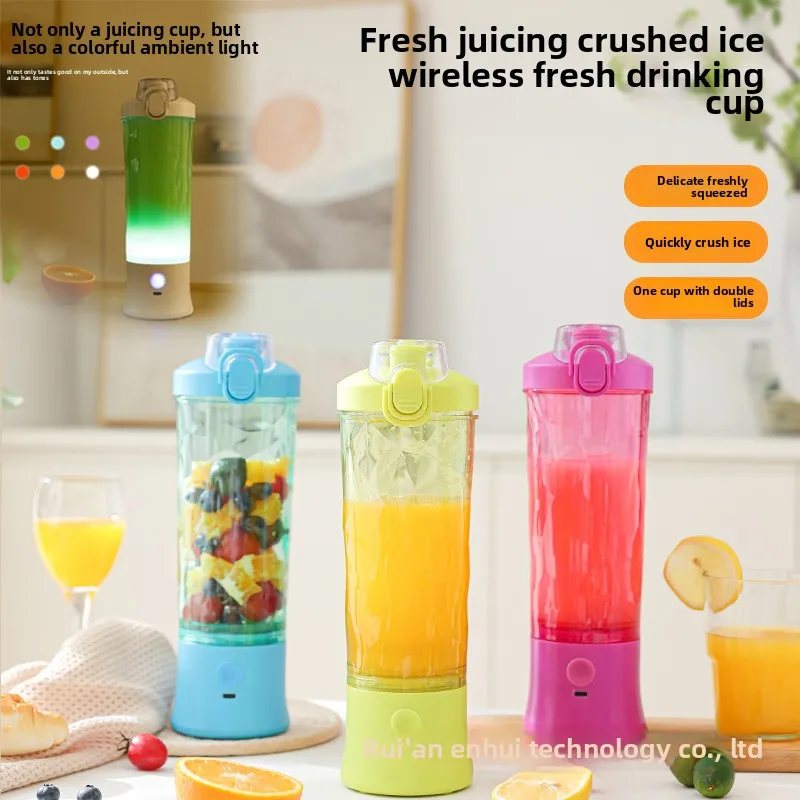 USB 600ml Large Capacity Sports Fitness Juicer Popular Direct Drinking Mouth Freshly Squeezed Juice Machine Stainless Steel