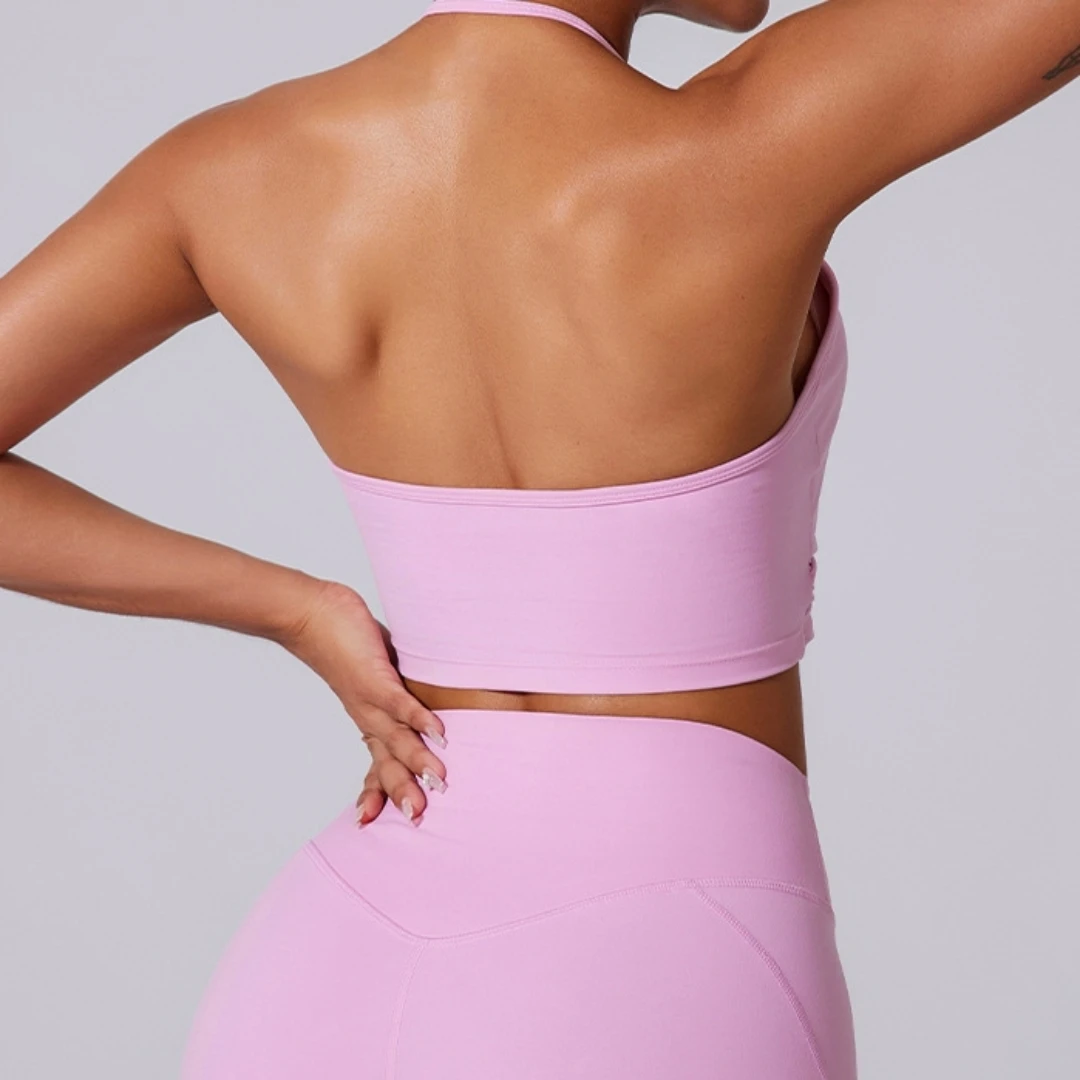 حمالة صدر رياضية برقبة معلقة للنساء، ملابس داخلية مثيرة بدون ظهر وأشرطة رفيعة لليوجا، ملابس داخلية للجري واللياقة البدنية، ملابس علوية بدون أكمام للصالة الرياضية #2