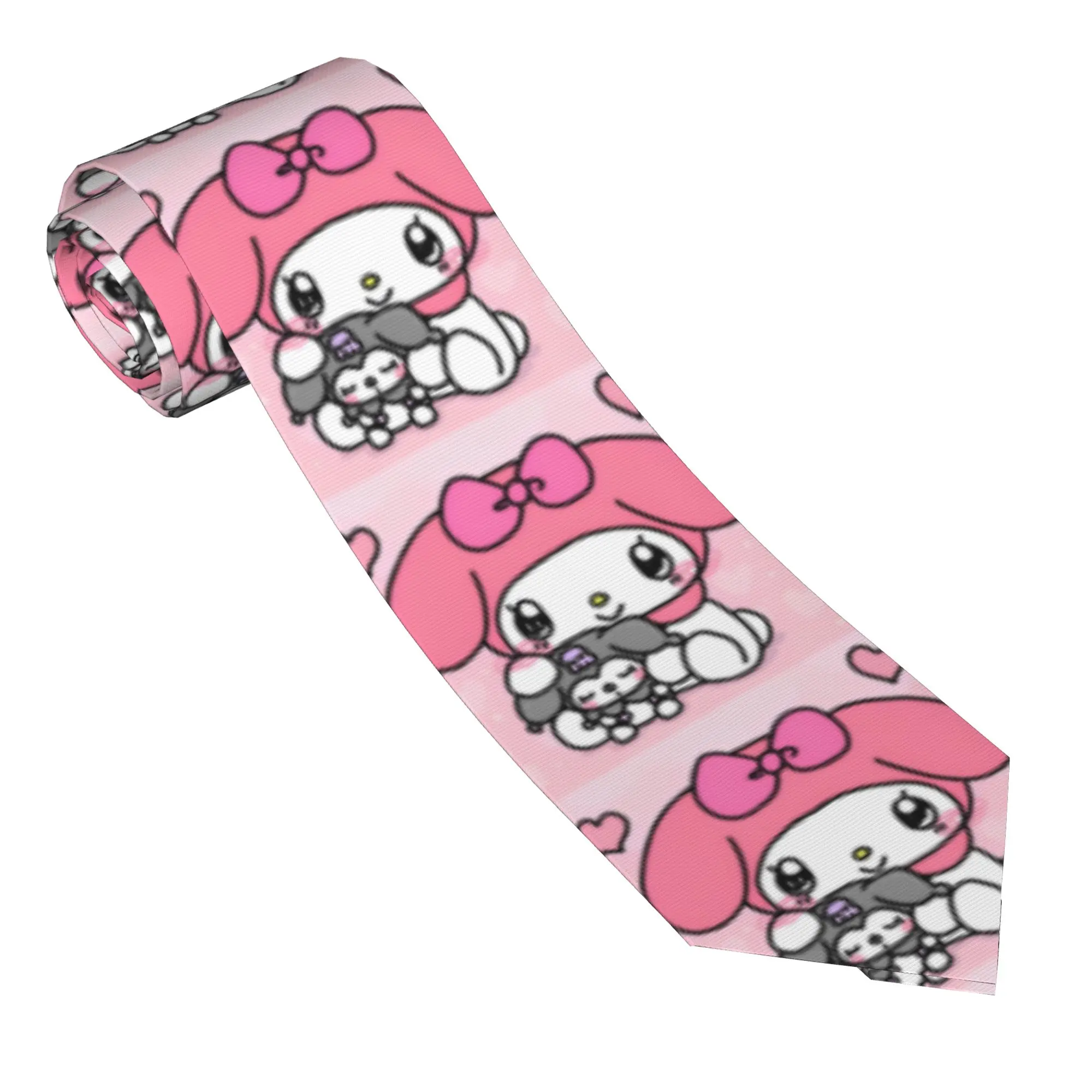 

Neckties Cartoon Kuromi My Melody Men Women Silk Polyester 8 cm Narrow Neck Ties for Men Accessories Cravat Wedding Accessories