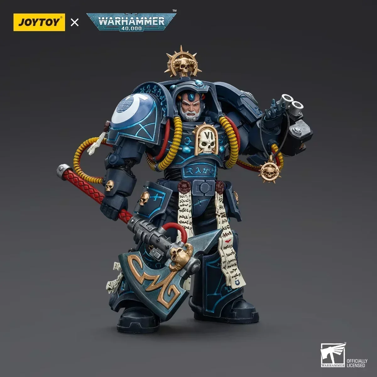 JOYTOY Warhammer 40K 1/18 Ultramarines أمين المكتبة في المنهي درع تمثال عمل الشكل جمع ديكور نموذج اللعب تمثال