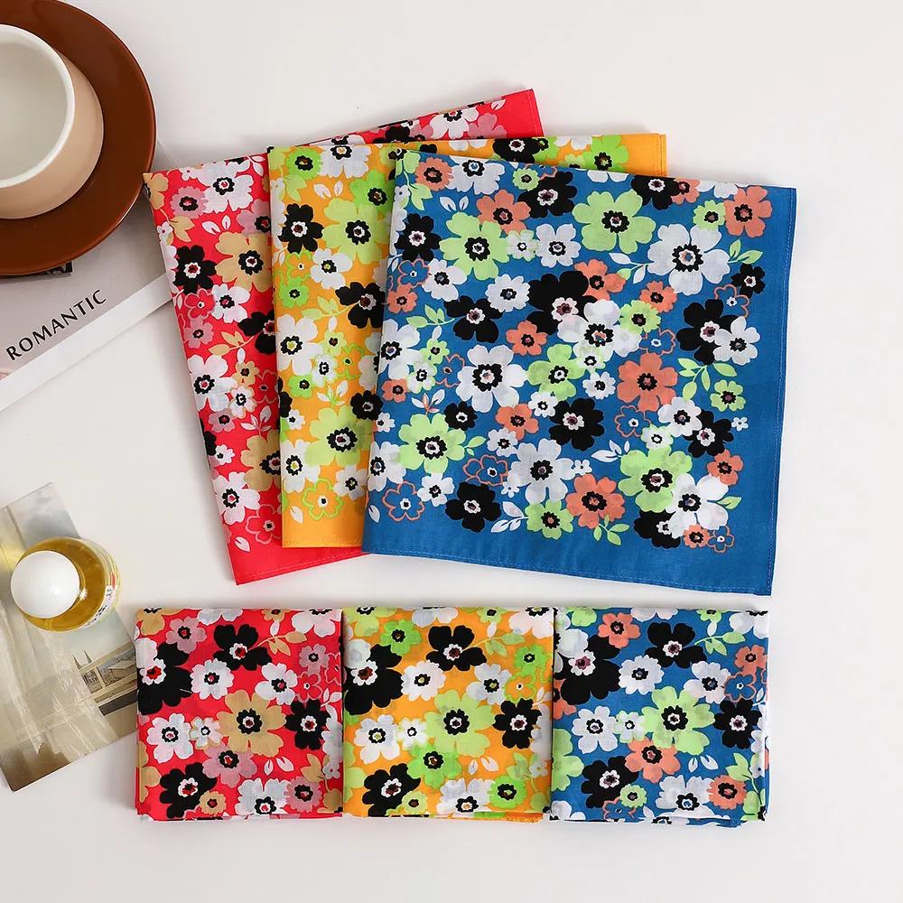 Fazzoletto da donna stampato in puro cotone, fazzoletto morbido vecchio stile sottile, assorbente e che asciuga il sudore, forniture per matrimoni, regalo per la festa della mamma