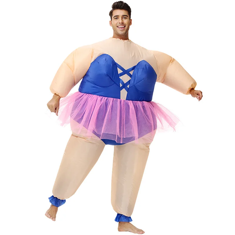 

Carnival Ballerina Inflatable Costume Adult's Funny Men Women Dance Party TV Programs Air Blow Suit Halloween Cosplay Outfit