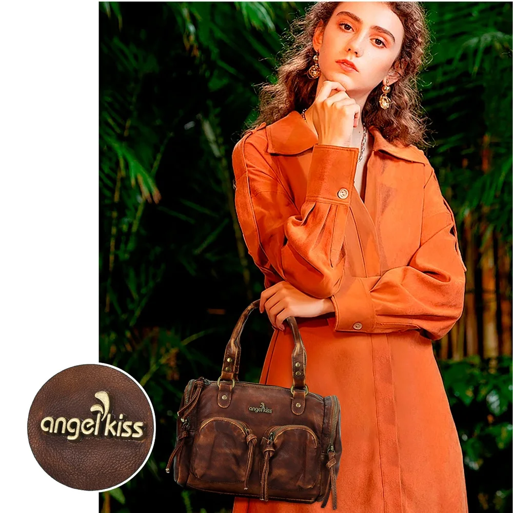 Vintage Damenhandtaschen Kleine Umhängetasche Boston-Tasche mit Tragegriff PU-Schultertasche Modische Dumpling-Tasche Schultertaschen mit mehreren Taschen – Detail 9