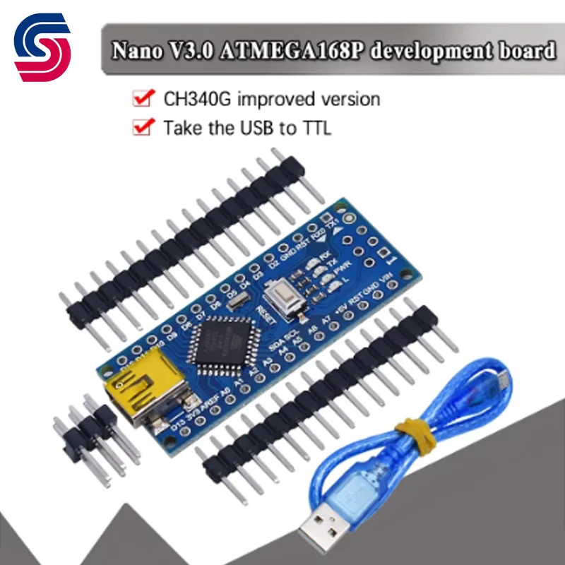 Official Nano Atmega168 controller compatible for arduino nano Atmega168PA-AU CH340 CH340C replace CH340G USB driver