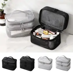 Borsa per il trucco in PVC di alta qualità borsa per cosmetici da viaggio portatile da donna borsa da toilette di grande capacità organizzatore di immagazzinaggio della custodia per il trucco