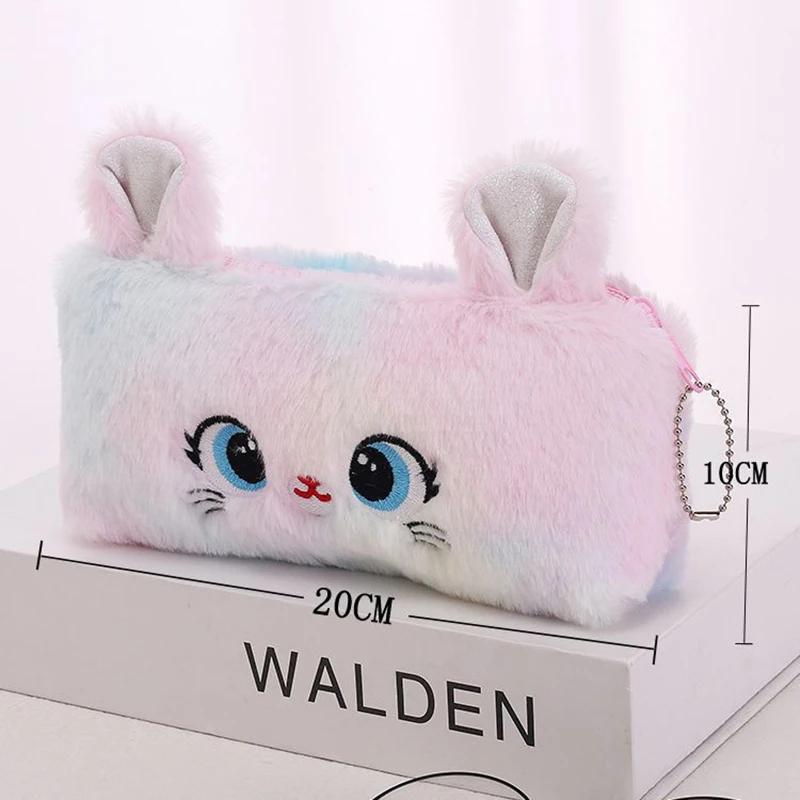 Kawaii Plush Pencil Case Cute Pen Box Large Capacity For Girls Storage Bag Student School Office Supplies Stationery