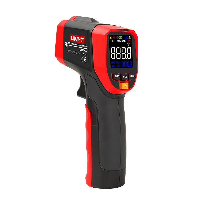 UNI-T Bezdotykowy termometr laserowy na podczerwień HD Kolorowy ekran Pomiar temperatury przemysłowej UT301A+ UT301C+ Pistolet IR UT303C+ — zdjęcie 2