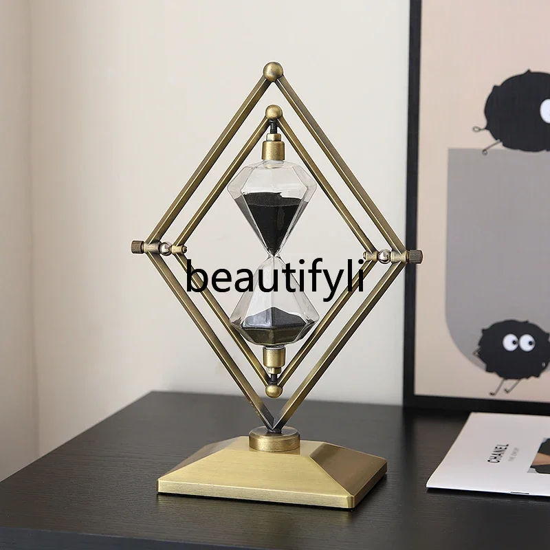 Creative geometric time hourglass timer ornament light luxury soft decoration high-end niche decoration