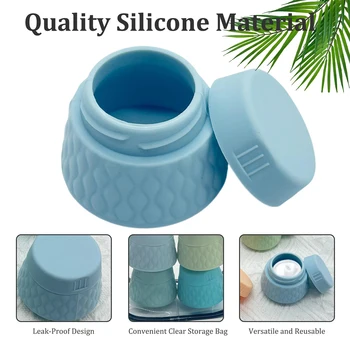 ふた付きシリコントラベルクリームパック,透明な収納バッグ,化粧品容器,フェイスクリームとハンドクリーム,承認済み,30ml