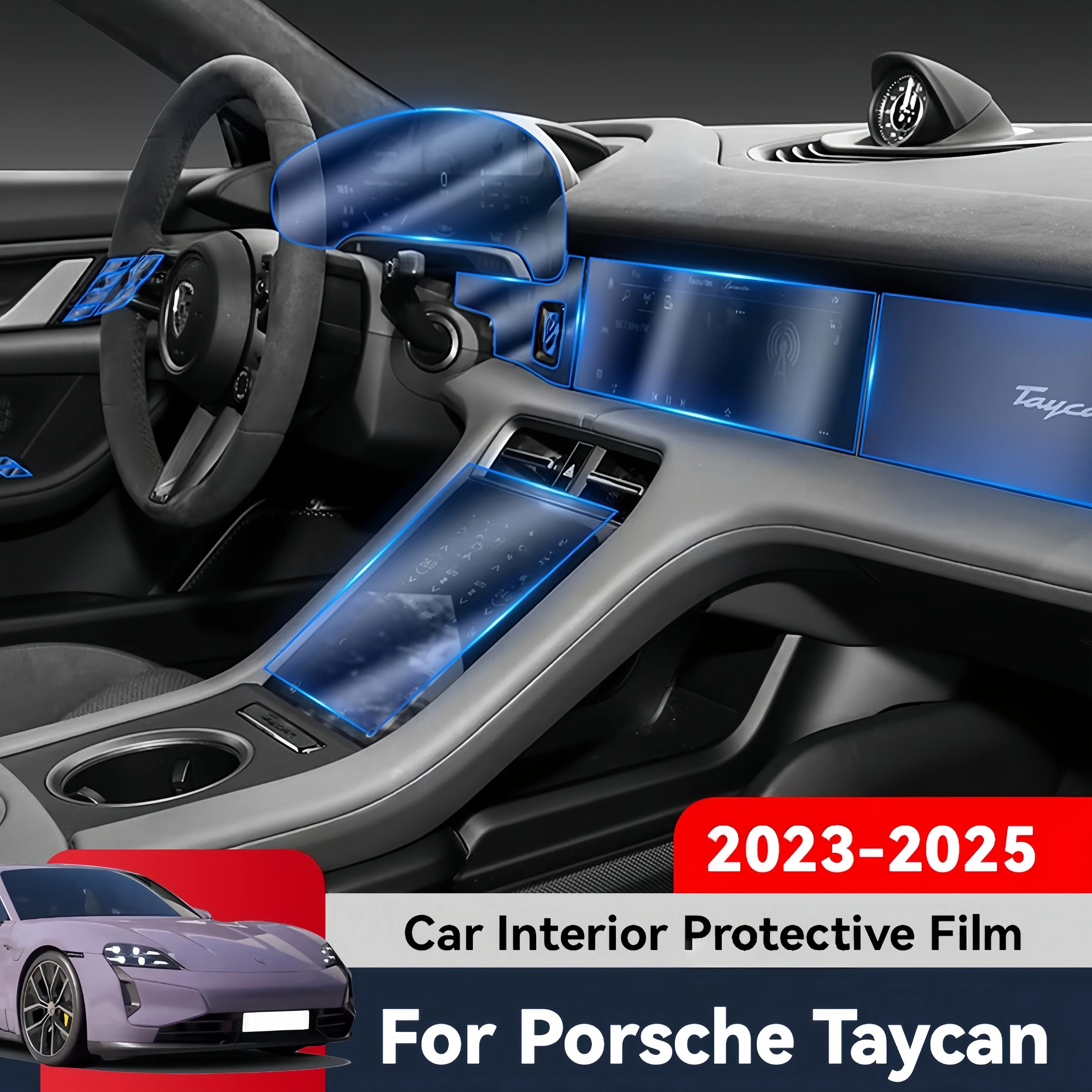 Auto Central Control TPU Navigation Anti Scratch Interior Protection Film Navigation For PORSCHE TAYCAN 2023-2025 Accessories