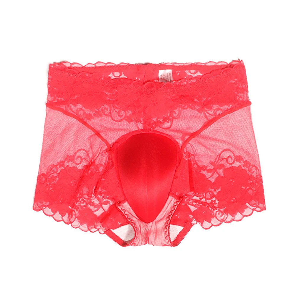 

Men Panties Lace Pouch Underwear Sissy Underpants See-Through Sexy Lingerie Male Elastic Breathable G-string Thong