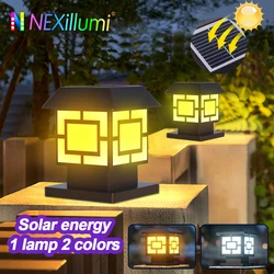 Outdoor Solar Stigma Post Cap Lights, Waterproof LED Bulb Included, Lawn Landscape Pillar Head Lamp for Garden, Patio, Pathway