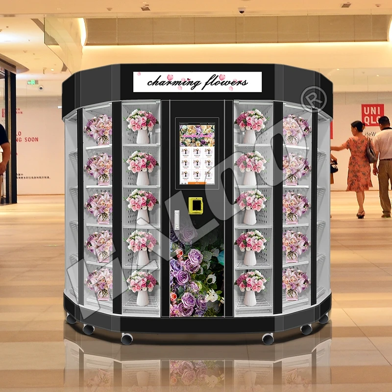 Haloo Vending Machine Supplier Flower Vending Machine 34 Lockers Big Size Machine Bill Coin and Card Reader