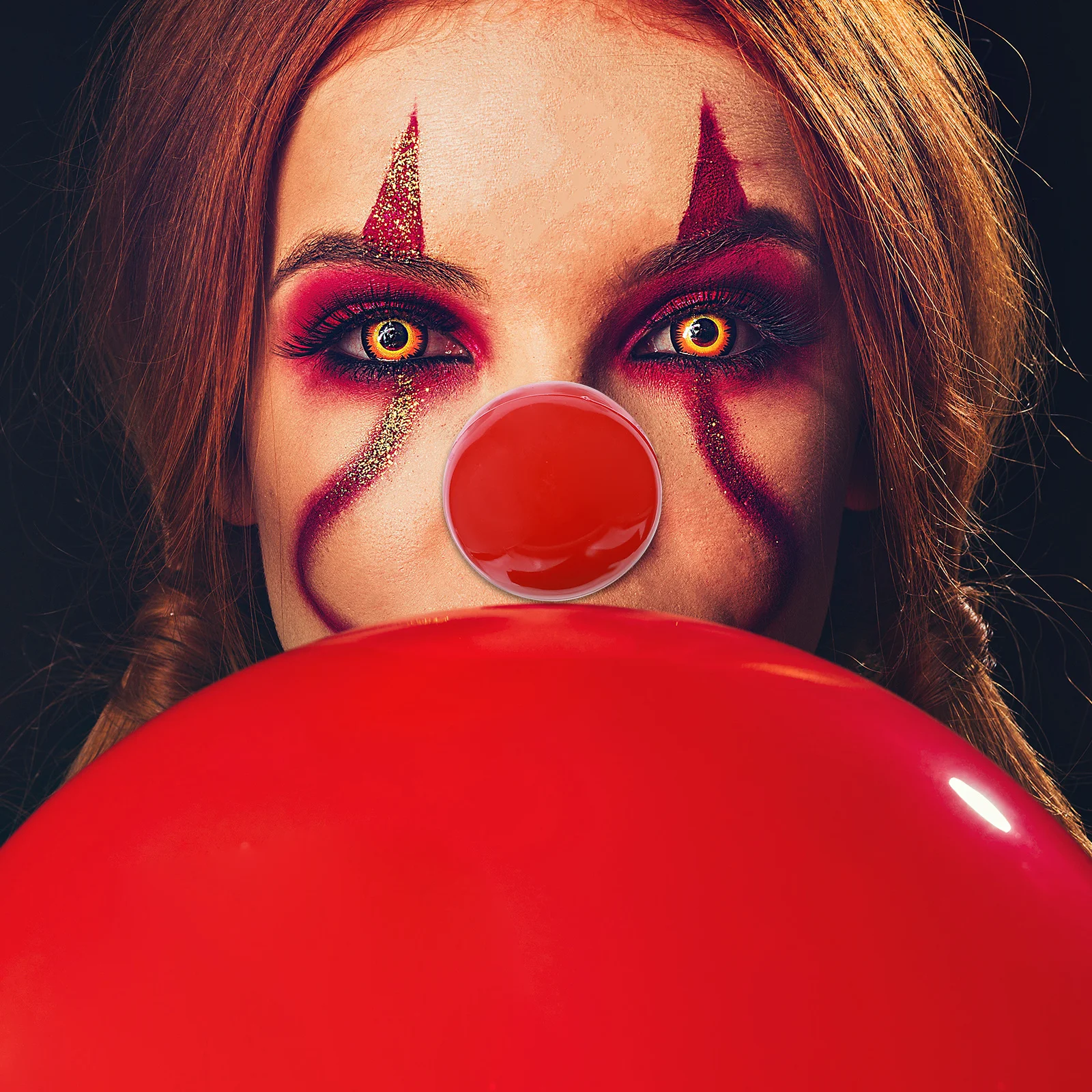 

4Pcs LED Clown Noses Durable Vinyl Material One Size Fits All Halloween Party Costume Props Funny Decoration Light Up Clown