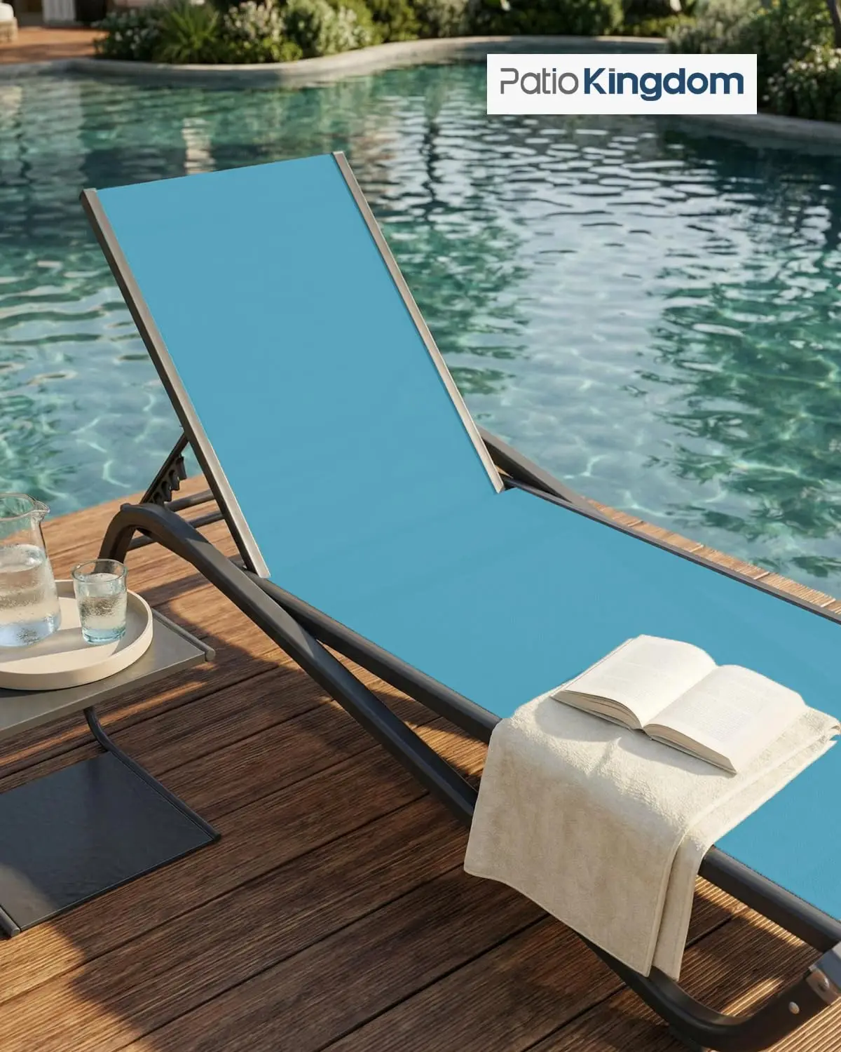 Adjustable Chaise Lounge, Outdoor Pool Lounger for Sunbathing, All-Weather Bed for Beach Porch Deck, Customized