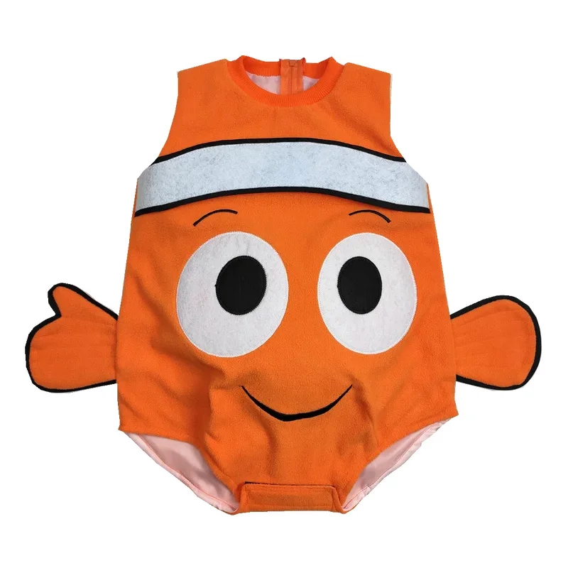 Animal actuando divertido disfraz de Halloween mameluco vestido pequeño lindo pez NEMO niños pequeños Cosplay