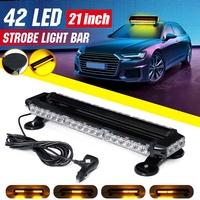 21inch 42LED Amber Traffic Advisor Double Side Strobe Flash Lamp Light Bar Universal Warning Flashing Singal Light Waterproof