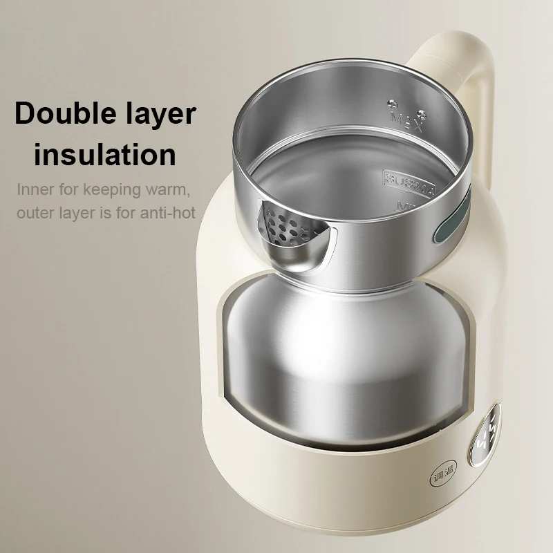 Temperature Control Keep-Warm Electric Kettle Stainless Steel Thermostat Hot Water Heating Boiler Thermos Bottle Tea Pot Heater