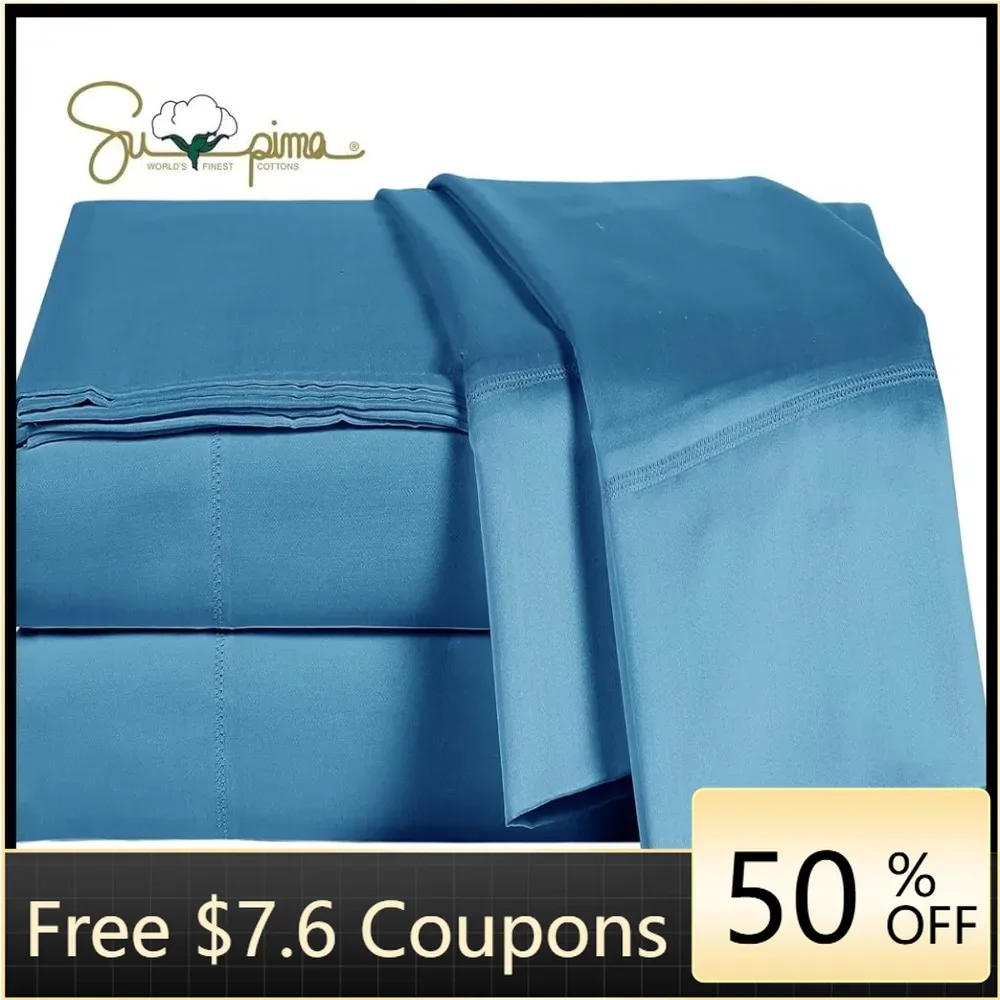 

Breathable & Fade Resistant (Peacock Blue Bed Linen Soft & Silky Sateen Weave Comforter Sets Fits Mattress Up to 18'' Home