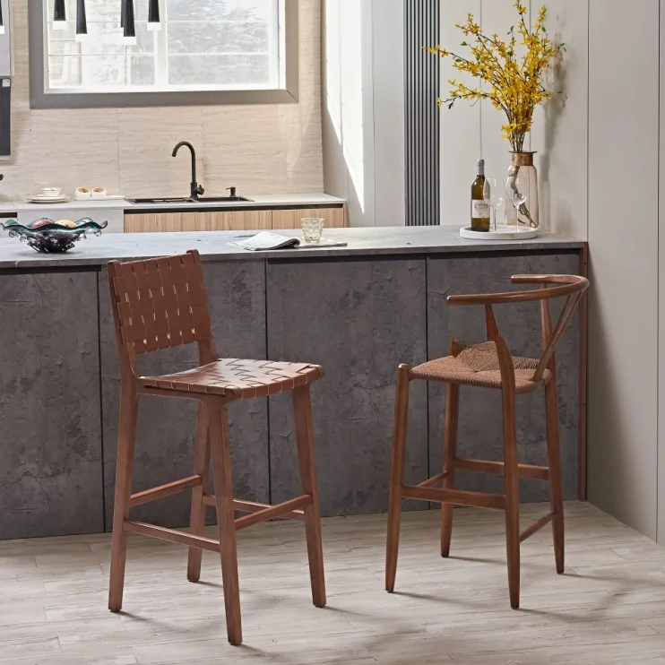 wholesale modern height breakfast bar stool bar chairs nordic kitchen high bar stool wood chair