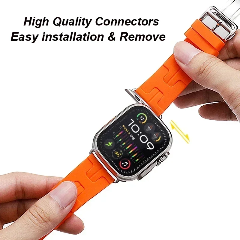 Logo Kilim Single Tour Strap For Apple Watch Band Ultra 2 49mm 44mm 45mm 40mm 42mm 38 41mm Leather Bracelet IWatch10 9 8 7 6 5 4