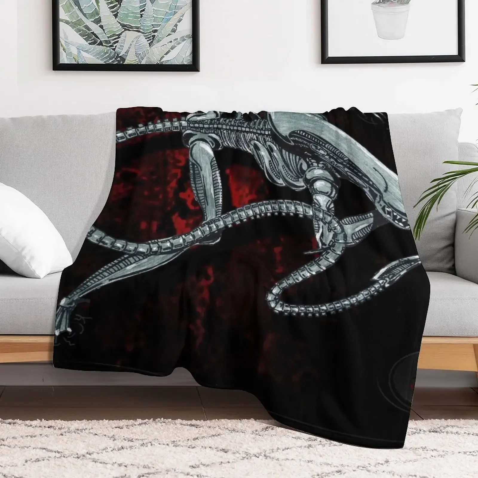 Xenomorph (DmNerdArtist) Throw Blanket Summer anime Blankets