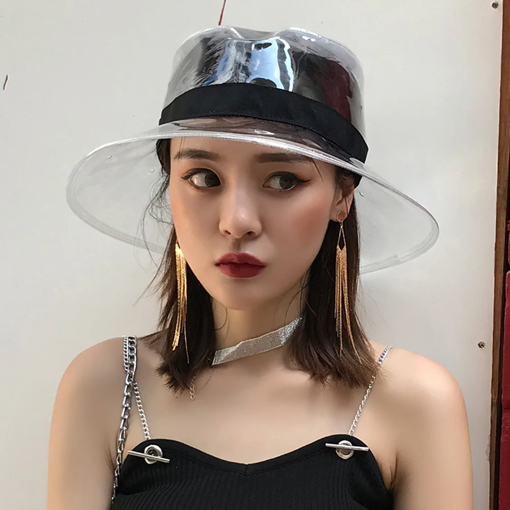 Hats Fisherman Bucket Cap Flat Top Sun Transparent Headwear Seaside Resort Waterproof