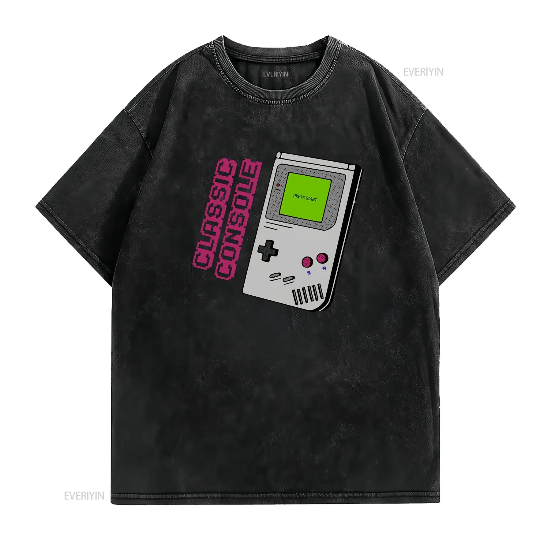 Classic Console T Shirt Gamer Video Game Retro Gaming Gameboy Dad Vintage Nostalgia vintage Washed Casual fashion Unisex