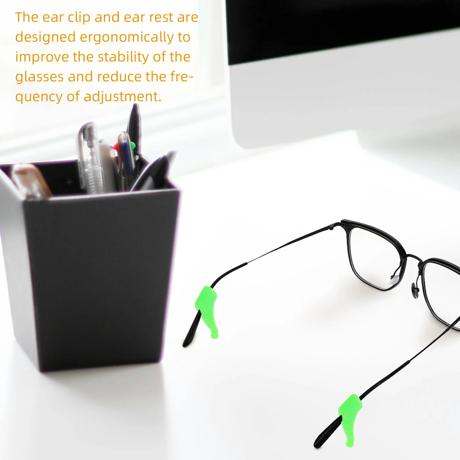 Glasses Anti Slip Ear Grips Silicone Eyeglass Retainers Temple Tips Sleeve For Eyewear Sunglasses Non-Slip Holder Green
