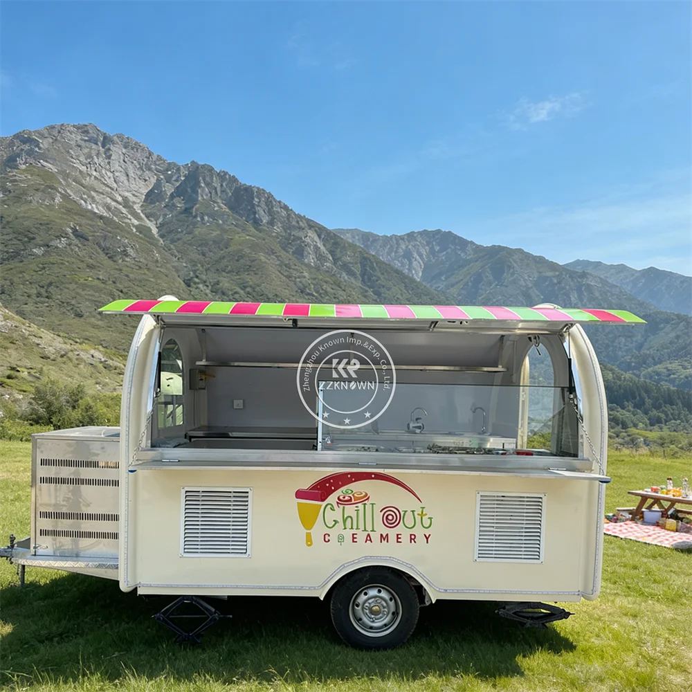 Commercial Burger Food Trailer Custom BBQ Chicken Fries Snack Truck Luxury Burger Food Truck With Kitchen Setup