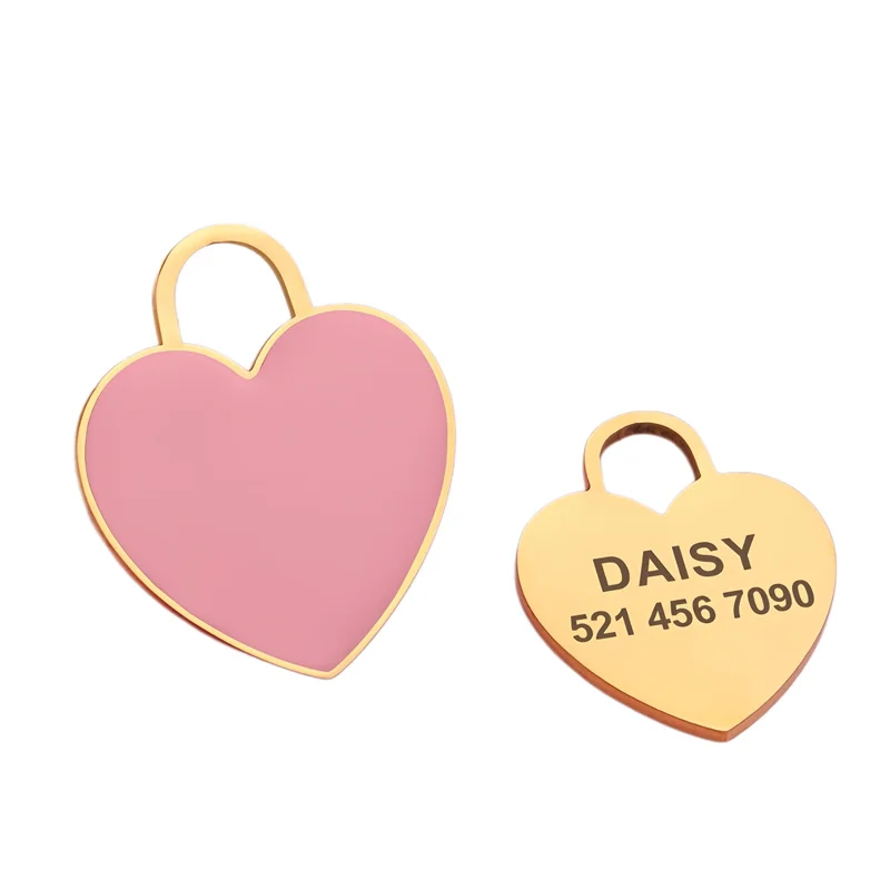 Personalisiertes Hunde-ID-Tag, niedliche Herzform, für Kätzchen und Welpen, graviertes Namensschild, Anhänger, Anti-Verlust, für Hunde, Katzen, Haustierzubehör – Detail 7