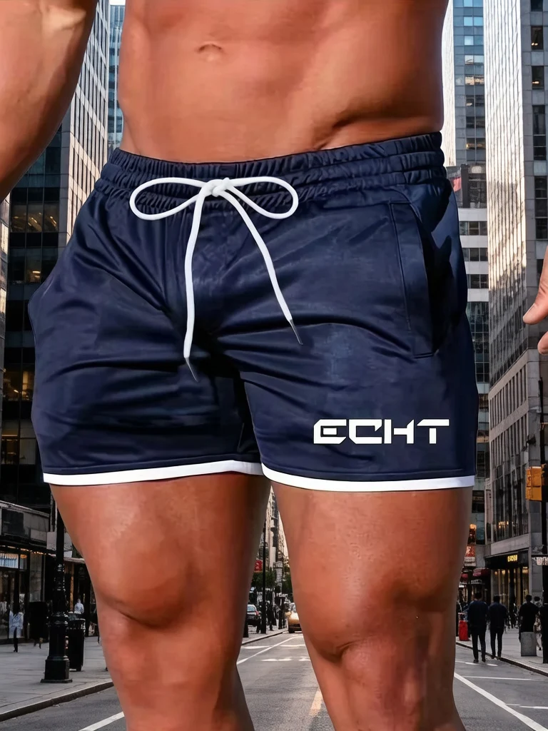NEW Summer New Style Hemmed Laced Sports Pants Fashionable And Simple Three-quarter Shorts Men's Casual Pants Sports Pants
