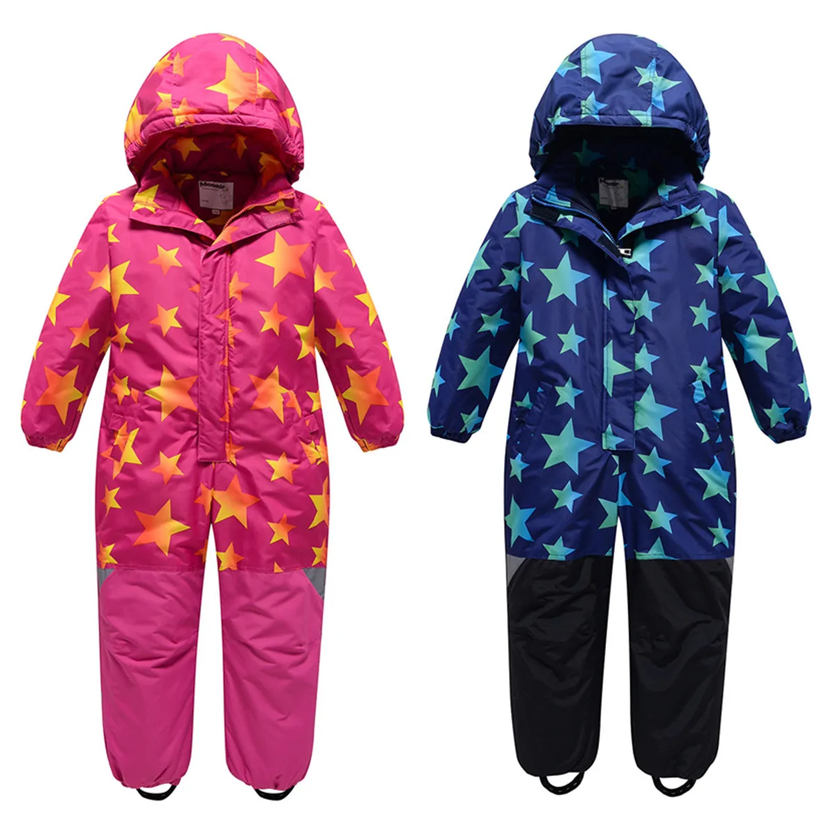 Children's One-piece Ski Suit New Snowboard Kids Boys Girls Windproof Waterproof Warm Cotton Outdoor Clothes Pants Sets