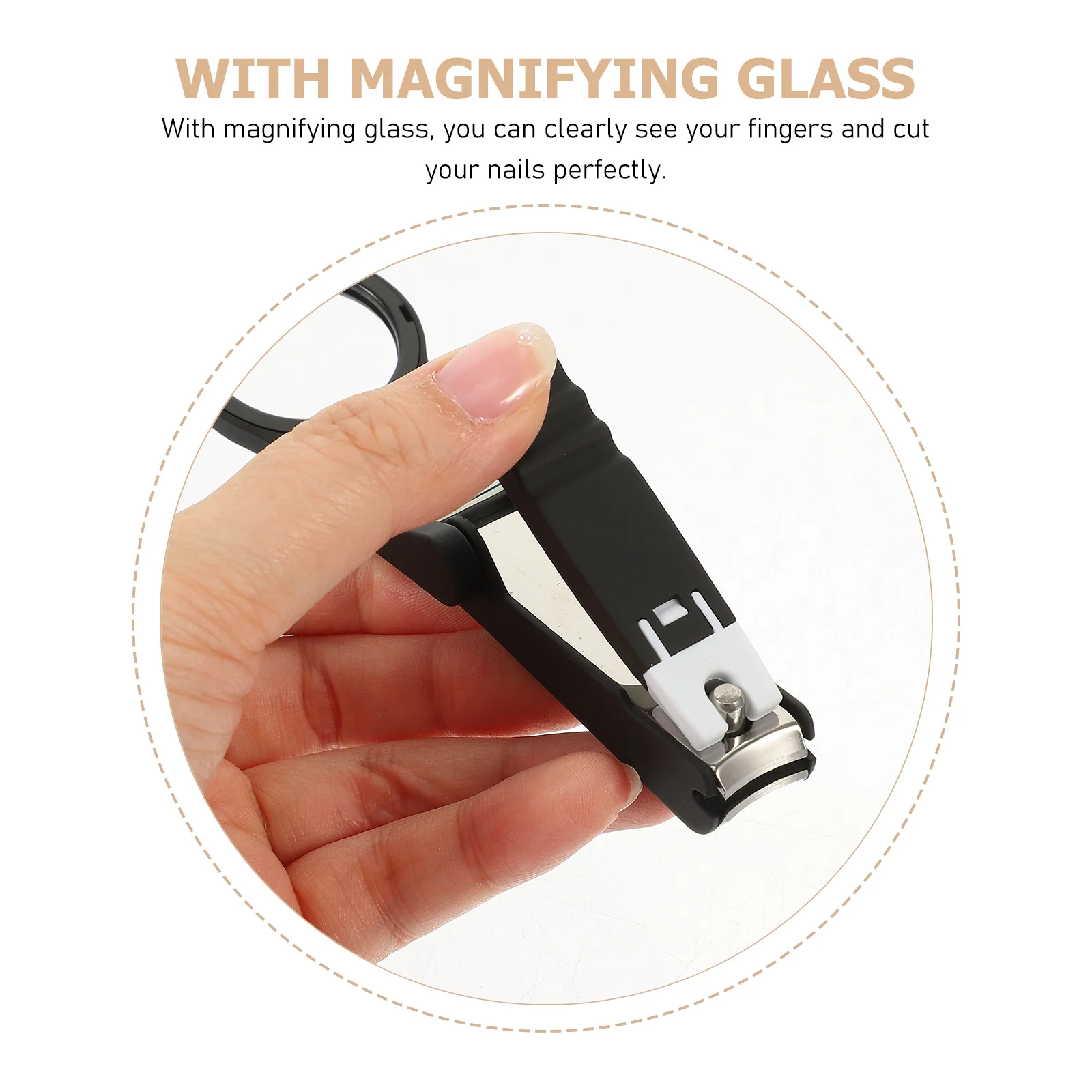 

Magnifying Glass Nail Clipper Stainless Steel Sharp Cutter For Thick Nails Portable Pedicure Tool For Seniors