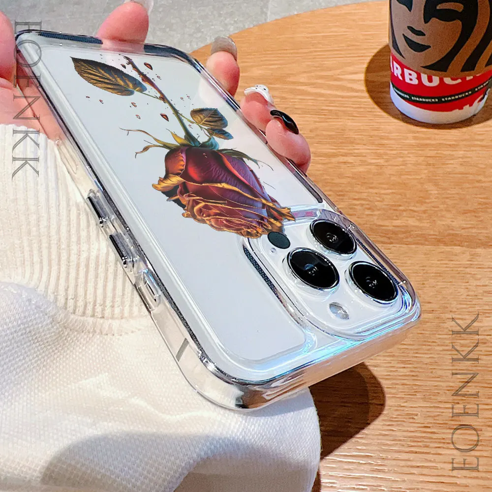 حافظة لهاتف آيفون 14 13 15 16 12 11 Pro Max X XR XS 14 15 16 Plus 12 13 غطاء ممتص للصدمات شفاف صغير