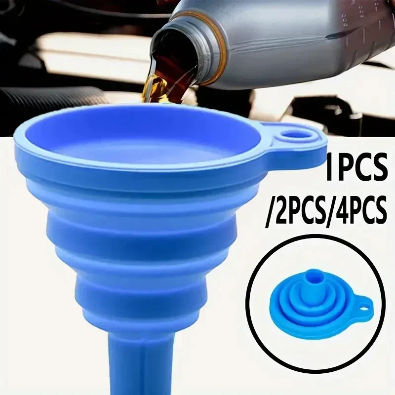 Folding Mini Telescopic Funnel for Automotive Fuel Oil Silicone Funnel Multi functional Household Liquid Dispensing Funnel parts
