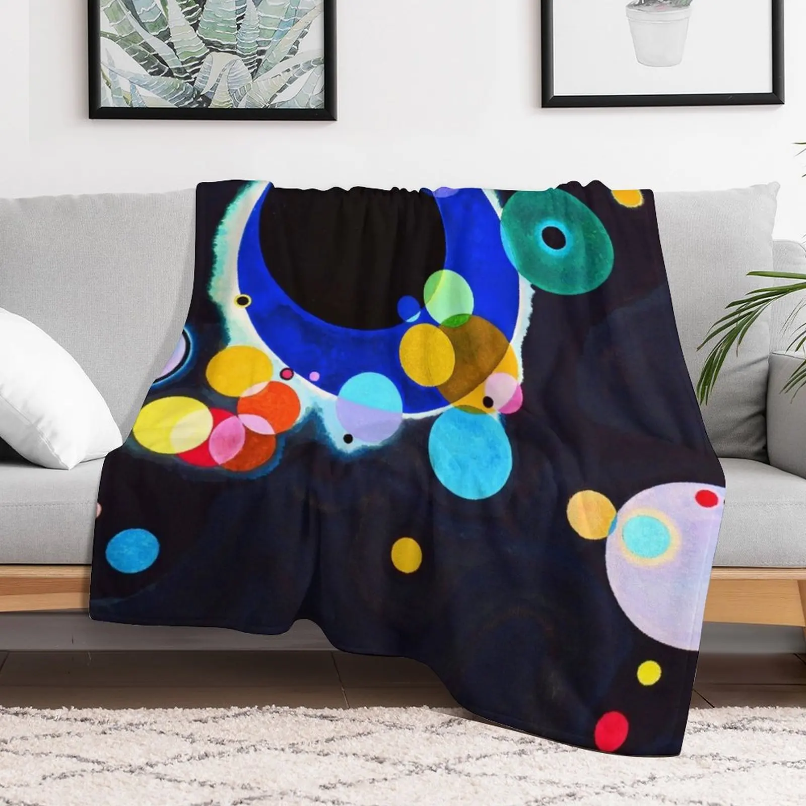 KANDINSKY HD - Several Circles 1926 Art Throw Blanket Winter beds Shaggy Polar Blankets